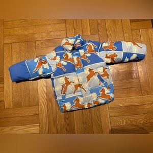 Mini Rodini Blue Horse Puffer Jacket size 3-5
